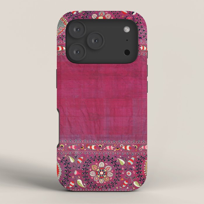 Shakhrisyabz Southwest Uzbekistan Suzani Embroidery Print iPhone Case Gallery Image 3