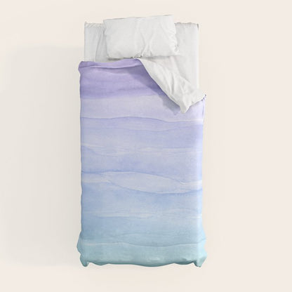 Layers Blue Ombre - Watercolor Abstract Duvet Cover Gallery Image 9