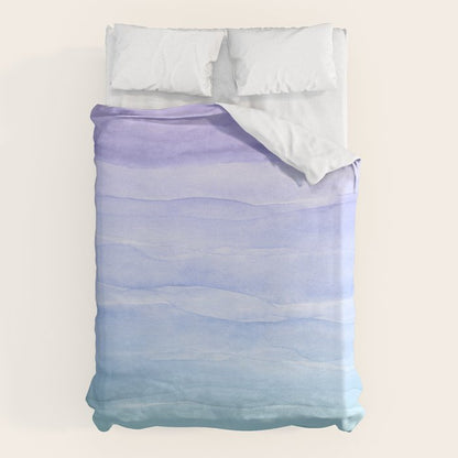 Layers Blue Ombre - Watercolor Abstract Duvet Cover Gallery Image 6