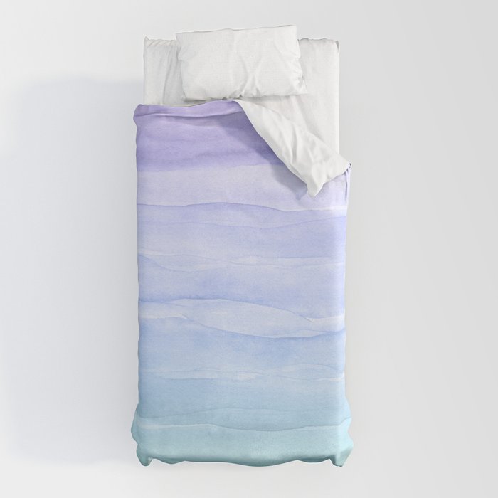 Layers Blue Ombre - Watercolor Abstract Duvet Cover Gallery Image 5