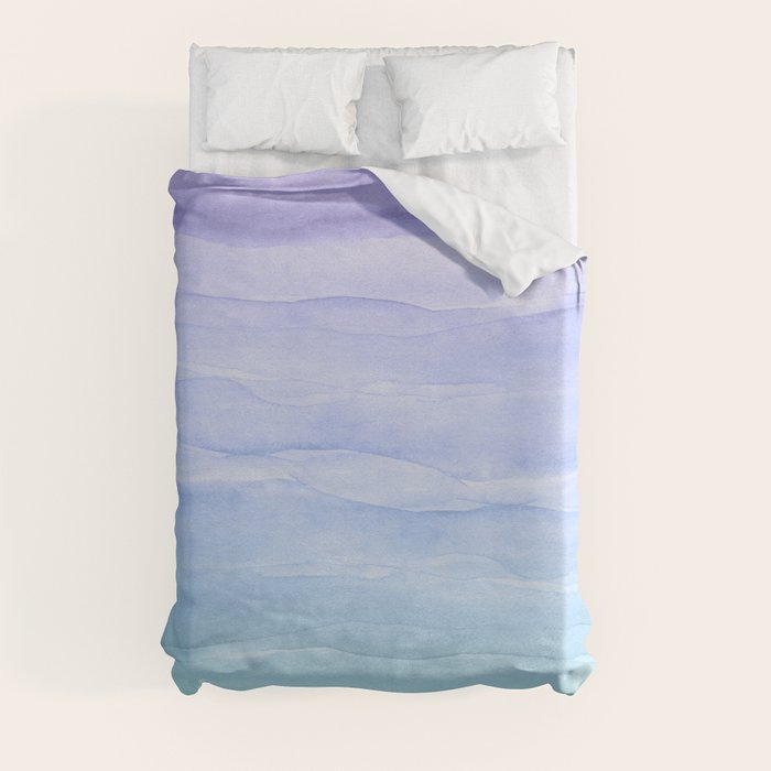 Layers Blue Ombre - Watercolor Abstract Duvet Cover Gallery Image 3