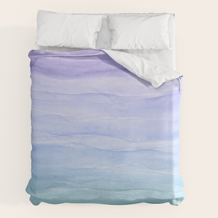 Layers Blue Ombre - Watercolor Abstract Duvet Cover Gallery Image 7