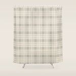 Cream Plaid Shower Curtain Gallery Image 1