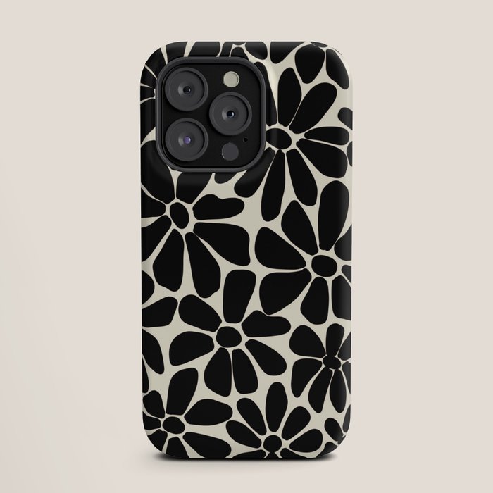 Black and White Retro Floral Art Print iPhone Case Gallery Image 19