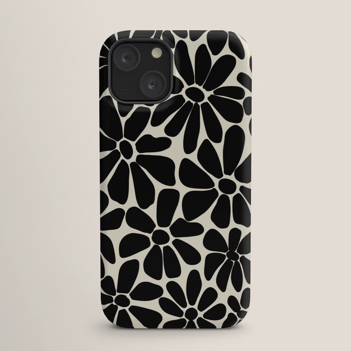 Black and White Retro Floral Art Print iPhone Case Gallery Image 17