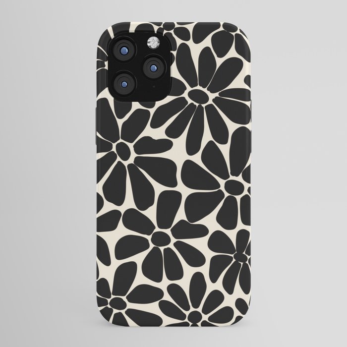 Black and White Retro Floral Art Print iPhone Case Gallery Image 43