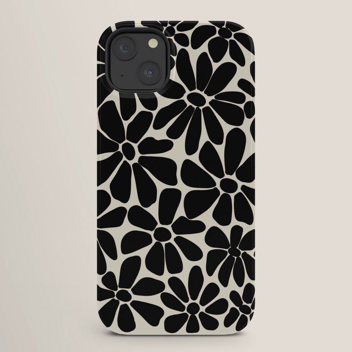 Black and White Retro Floral Art Print iPhone Case Gallery Image 26