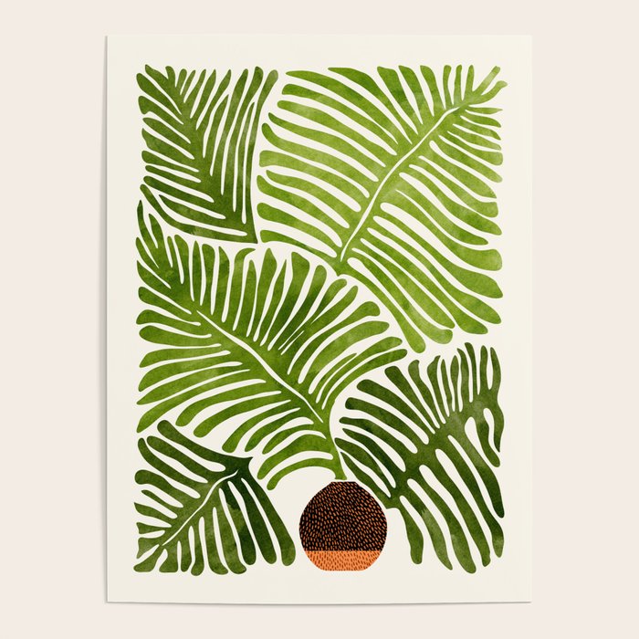 Summer Fern Simple Modern Watercolor Poster Gallery Image 3