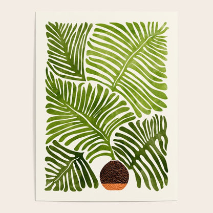 Summer Fern Simple Modern Watercolor Poster Gallery Image 3