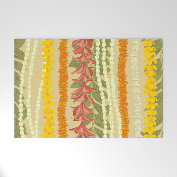 Pikake Lei, maile, plumeria, puakenikeni lei Welcome Mat Gallery Image 1