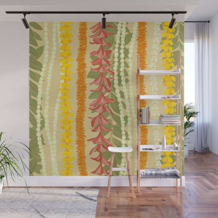 Pikake Lei, maile, plumeria, puakenikeni lei Wall Mural Gallery Image 1