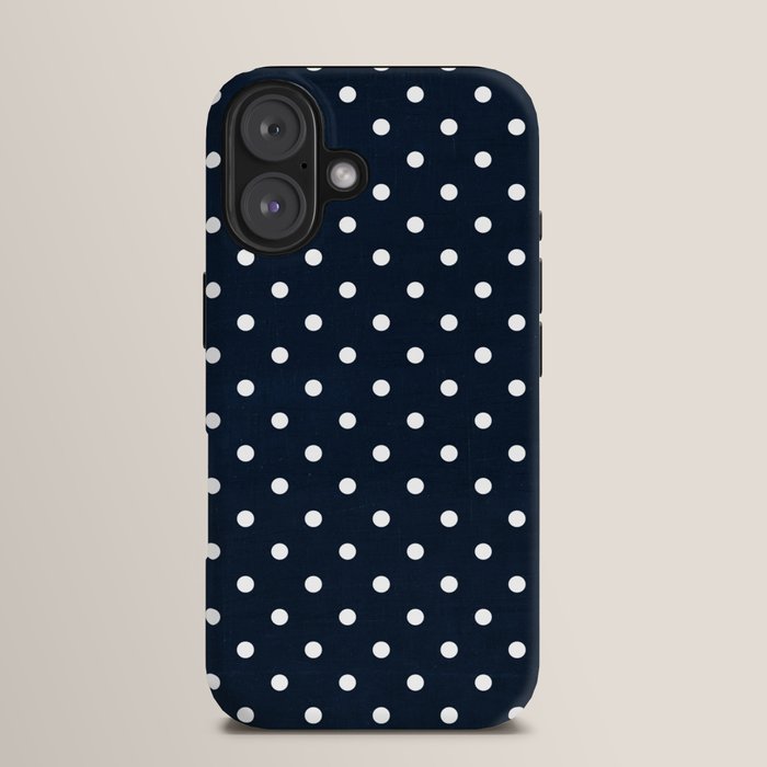 navy swiss dots iPhone Case Gallery Image 13