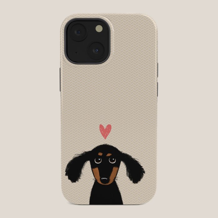 Dachshund Love | Cute Longhaired Black and Tan Wiener Dog iPhone Case Gallery Image 34