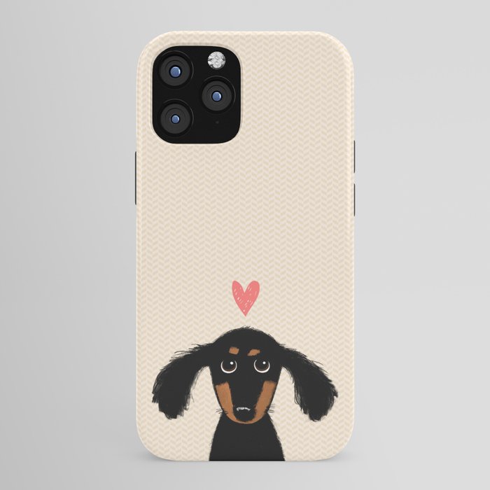 Dachshund Love | Cute Longhaired Black and Tan Wiener Dog iPhone Case Gallery Image 43