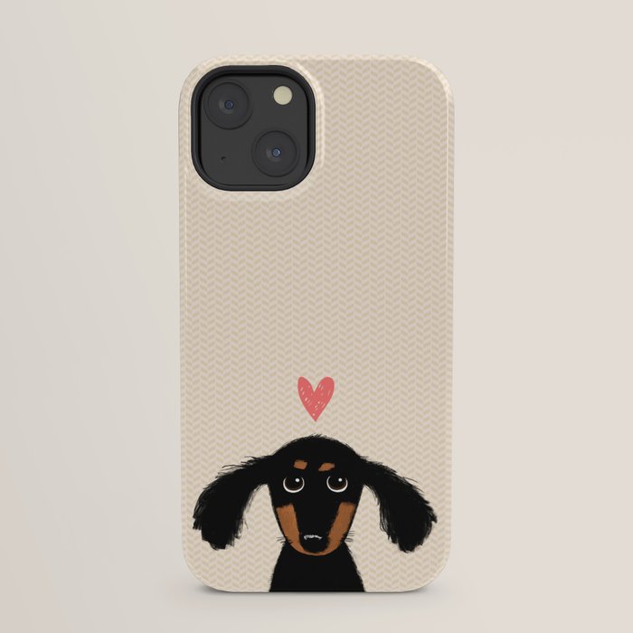 Dachshund Love | Cute Longhaired Black and Tan Wiener Dog iPhone Case Gallery Image 29