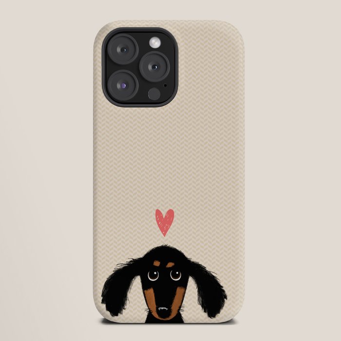 Dachshund Love | Cute Longhaired Black and Tan Wiener Dog iPhone Case Gallery Image 20