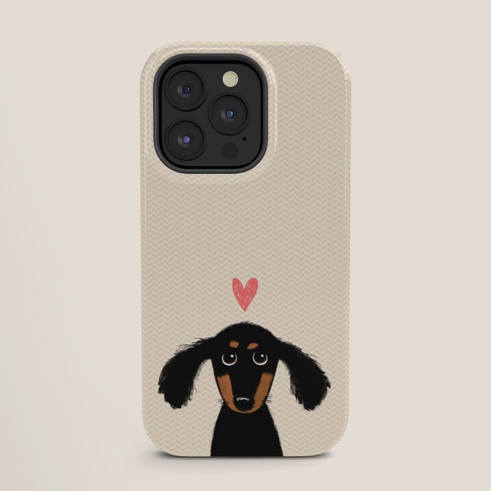 Dachshund Love | Cute Longhaired Black and Tan Wiener Dog iPhone Case Gallery Image 27