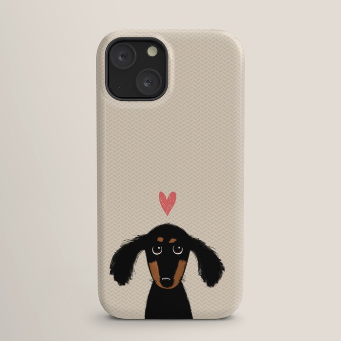 Dachshund Love | Cute Longhaired Black and Tan Wiener Dog iPhone Case Gallery Image 17