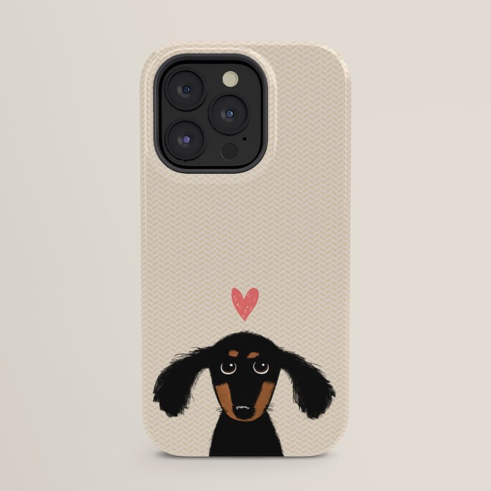 Dachshund Love | Cute Longhaired Black and Tan Wiener Dog iPhone Case Gallery Image 31