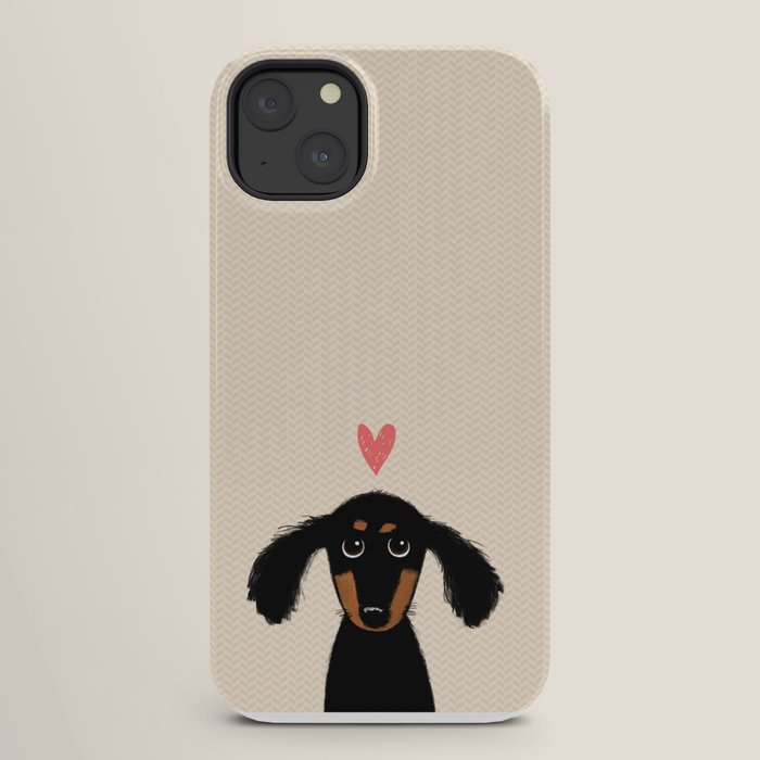Dachshund Love | Cute Longhaired Black and Tan Wiener Dog iPhone Case Gallery Image 26