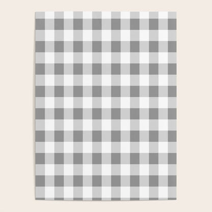 Gingham Large Gray White Poster Gallery Image 2
