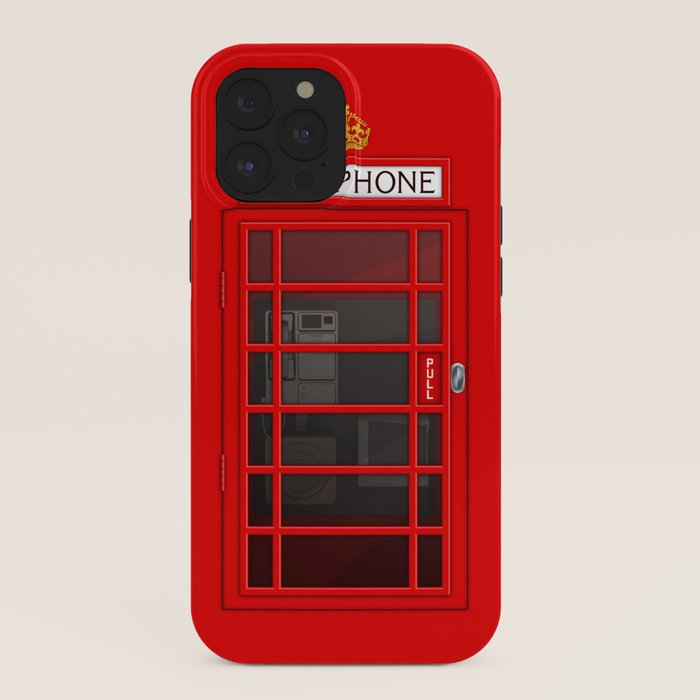 RED TELEPHONE BOX BOOTH PHONE BOX iPhone Case Gallery Image 40