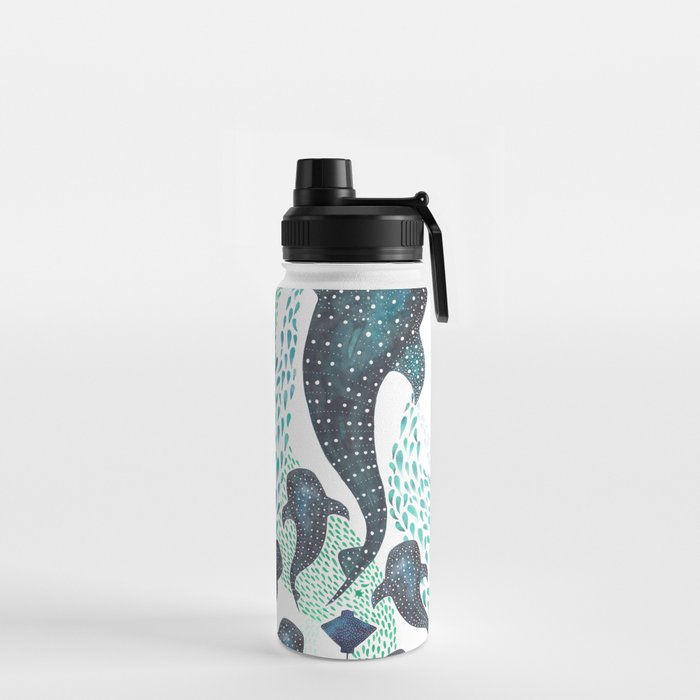 Whale Shark Pod Voyage Ocean Print Water Bottle Gallery Image 2