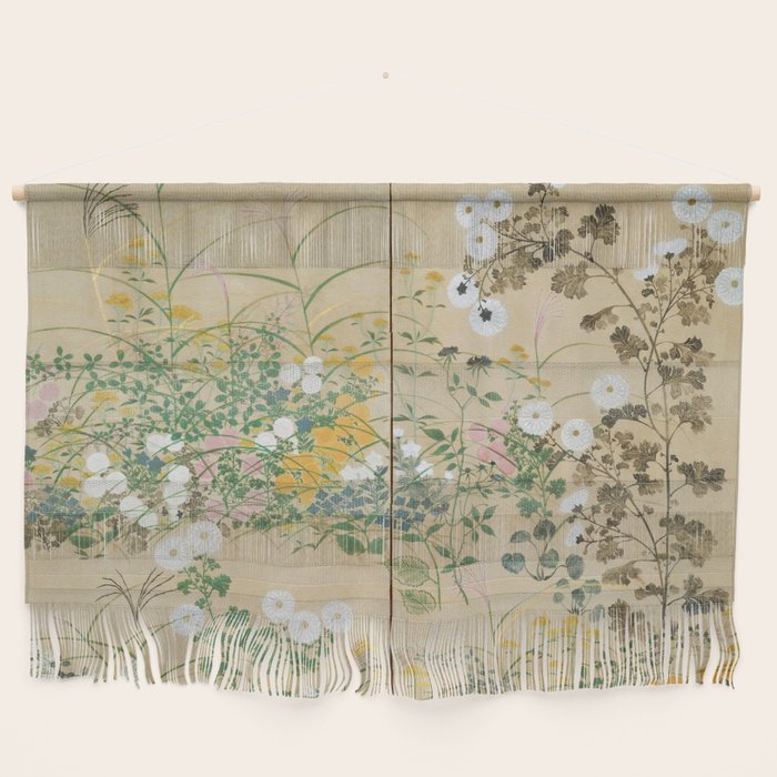 Japanese Edo Period Flowering Plants in Autumn - Ogata Korin Wall Hanging Gallery Image 2