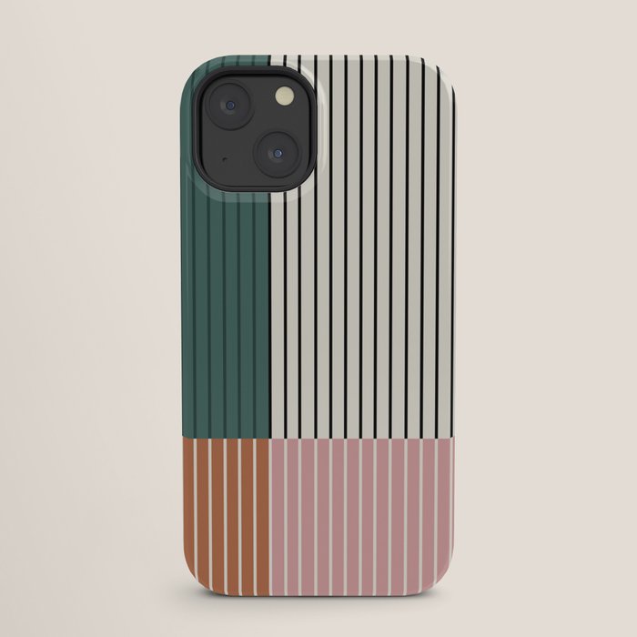 Color Block Line Abstract V Colorful Retro iPhone Case Gallery Image 25