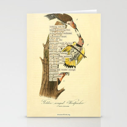 Bird Divinations: Golden-Winged Woodpecker (about: almanacofbirds.org) Stationery Card Gallery Image 1