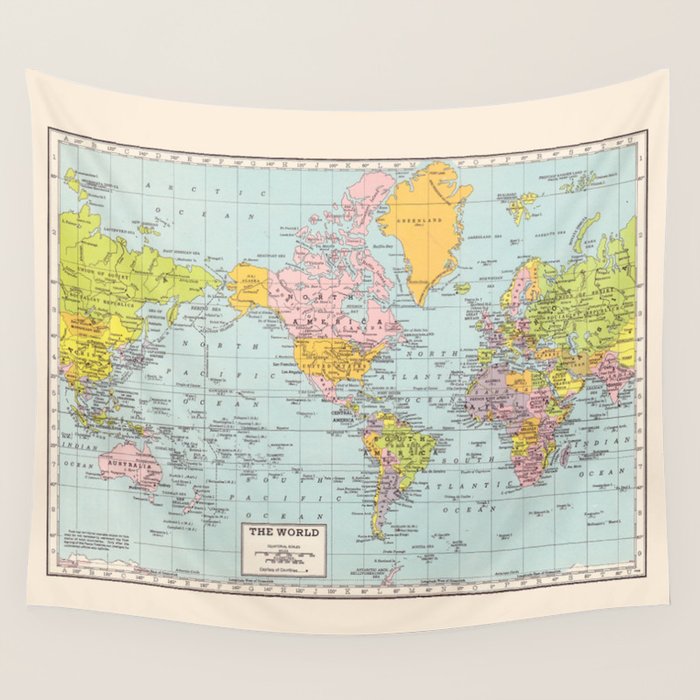World Map Wall Tapestry Gallery Image 1