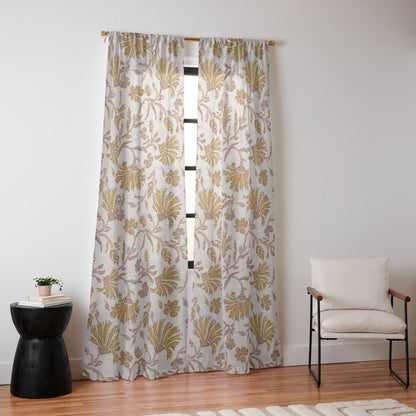 KALAMI FLORAL MUSTARD Window Curtain Gallery Image 14