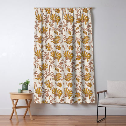 KALAMI FLORAL MUSTARD Window Curtain Gallery Image 5