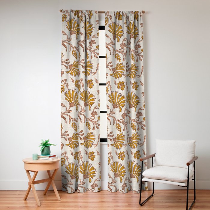 KALAMI FLORAL MUSTARD Window Curtain Gallery Image 8