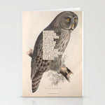Bird Divinations: Great Cinereous Owl (about: almanacofbirds.org) Stationery Card Gallery Image 1