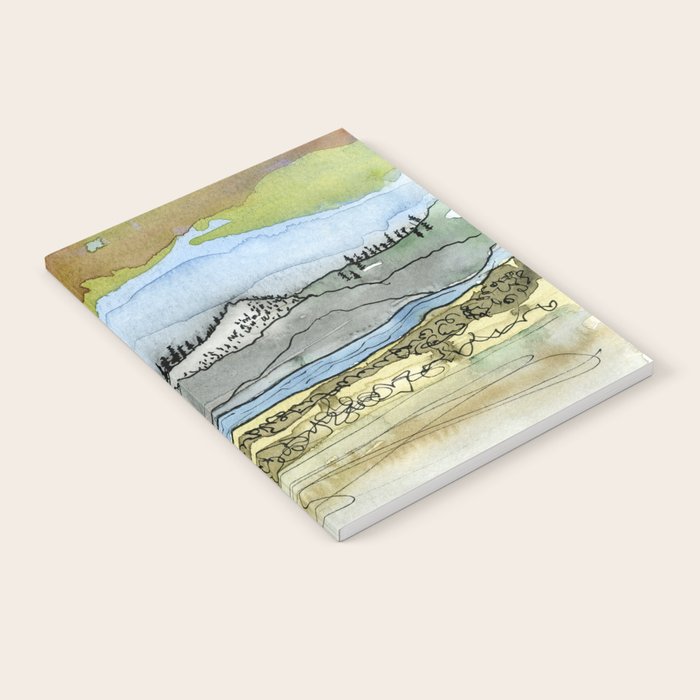 Mountains and River Watercolor Landscape abstract Notebook Gallery Image 2