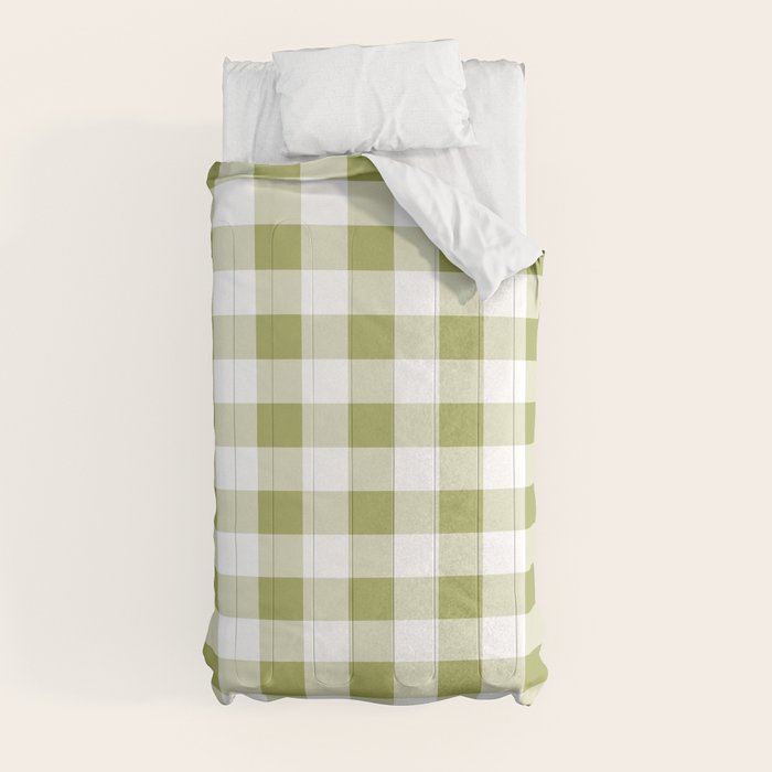 Gingham Large Green White Comforter Gallery Image 4
