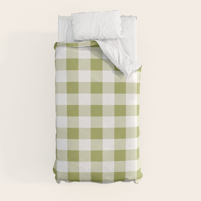 Gingham Large Green White Duvet Cover Gallery Image 9