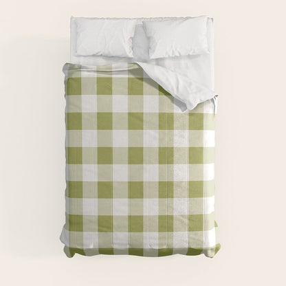 Gingham Large Green White Comforter Gallery Image 8