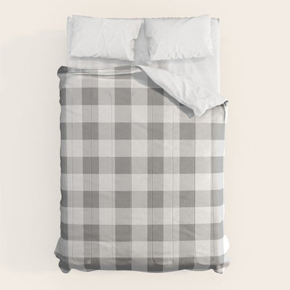 Gingham Large Gray White Comforter Gallery Image 6