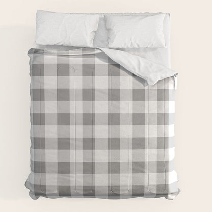 Gingham Large Gray White Comforter Gallery Image 2