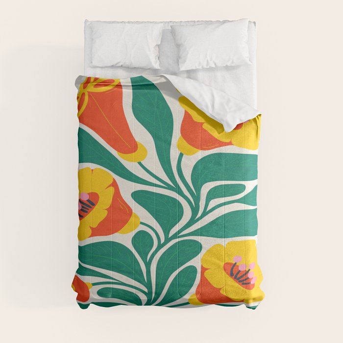 Orioles & Golden Poppy: Les Fleurs | Flower Market 04 | Spring Summer 23 Comforter Gallery Image 3
