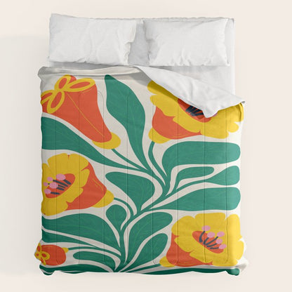 Orioles & Golden Poppy: Les Fleurs | Flower Market 04 | Spring Summer 23 Comforter Gallery Image 7