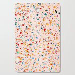 Blush Terrazzo | Pink Eclectic Speckles | Abstract Confetti Painting | Chic Bohemian Illustration Cutting Board Gallery Image 1