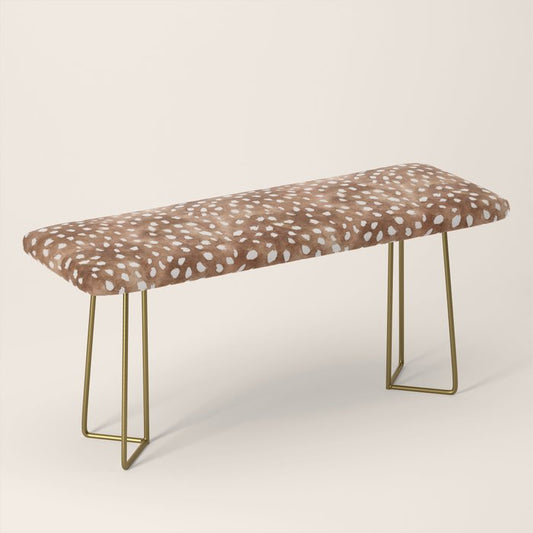 Watercolor Fawn Spots, Animal Print, Vintage Spring Bench Gallery Image 2