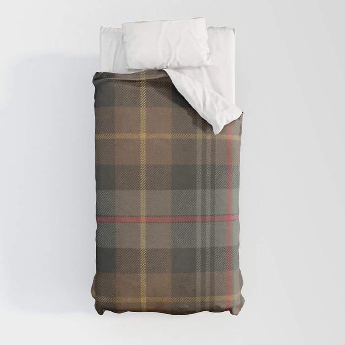Vintage Brown Gray Tartan Plaid Pattern Duvet Cover Gallery Image 4