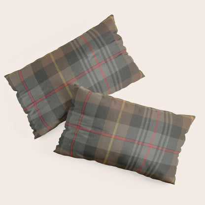 Vintage Brown Gray Tartan Plaid Pattern Pillow Sham Gallery Image 2