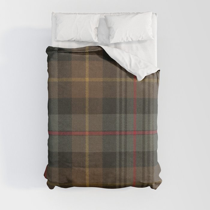 Vintage Brown Gray Tartan Plaid Pattern Duvet Cover Gallery Image 3