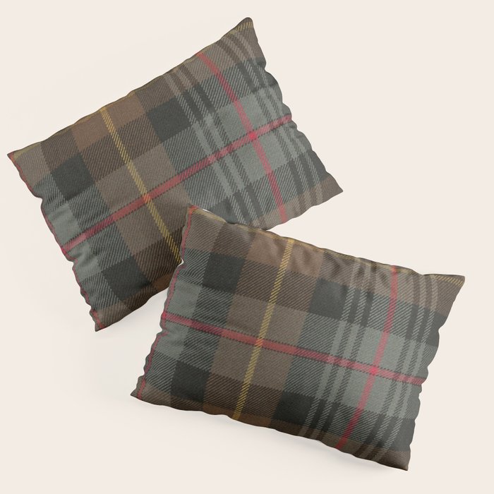Vintage Brown Gray Tartan Plaid Pattern Pillow Sham Gallery Image 1