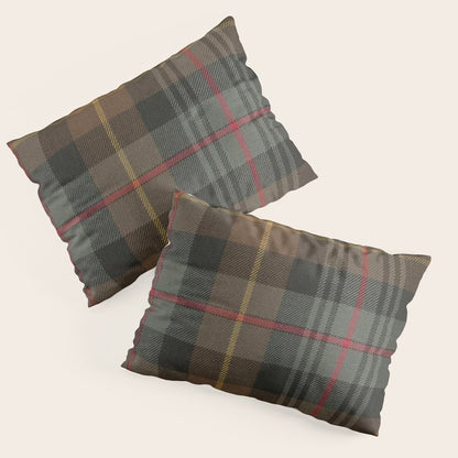 Vintage Brown Gray Tartan Plaid Pattern Pillow Sham Gallery Image 1